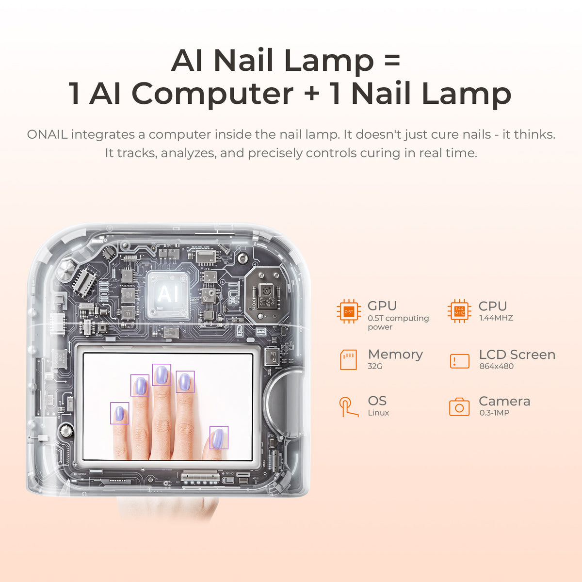ONAIL 1 PRO MAX-Rechargeable AI Nail Lamp