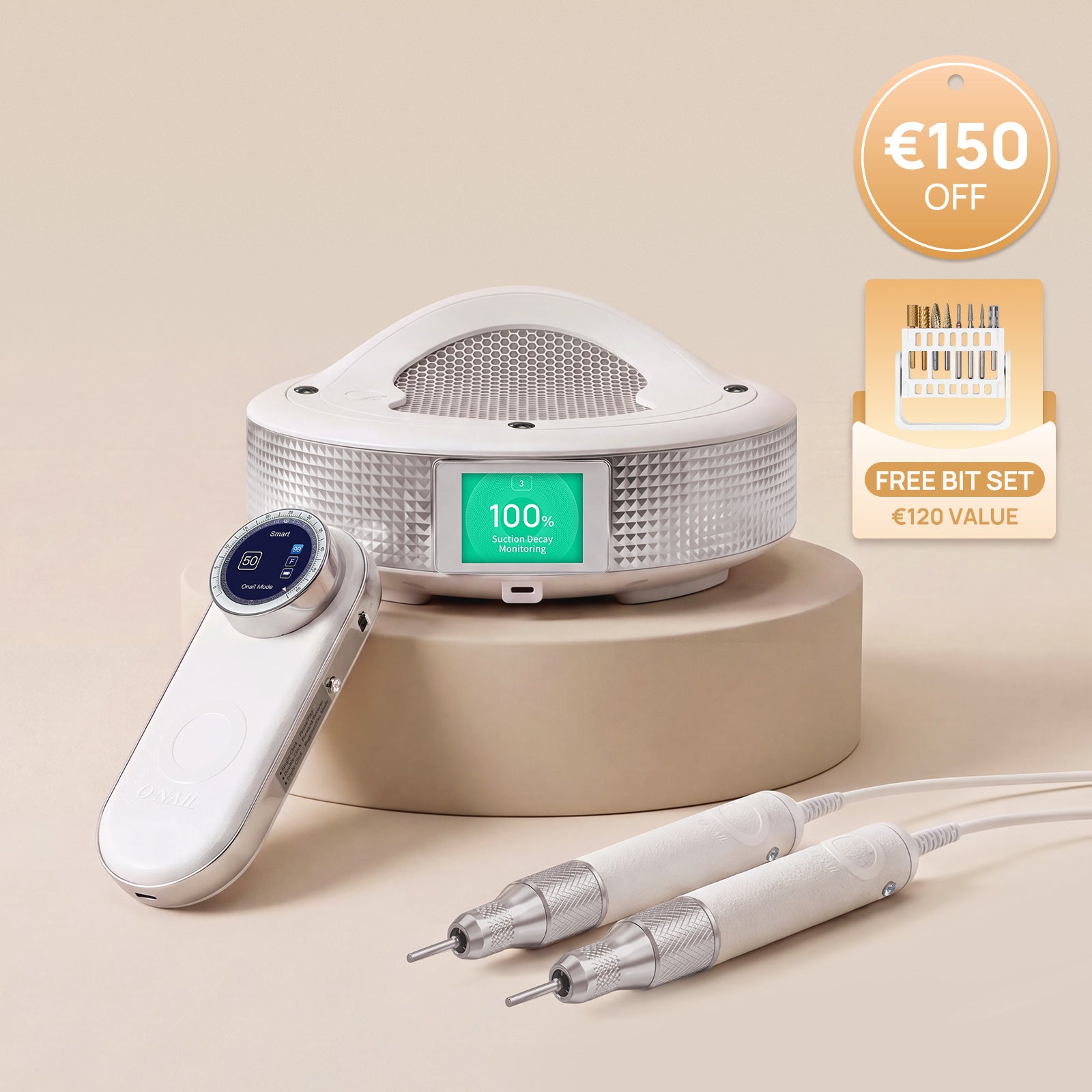 Sistema di preparazione delle unghie | Fresa per unghie Pro Max + Aspiratore per polveri