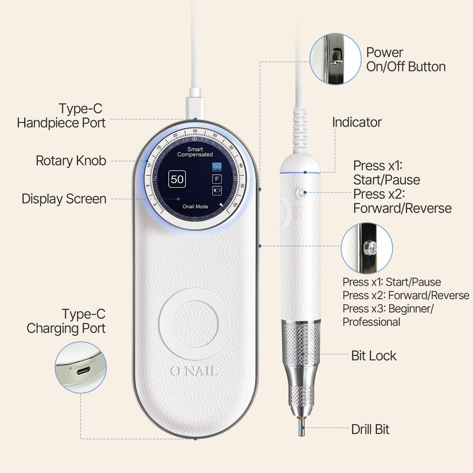O NAIL Nail Drill Pro Max
