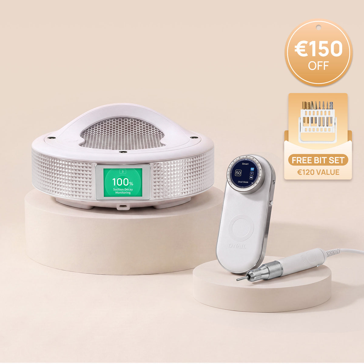 Sistema di preparazione delle unghie | Fresa per unghie Pro Max + Aspiratore per polveri