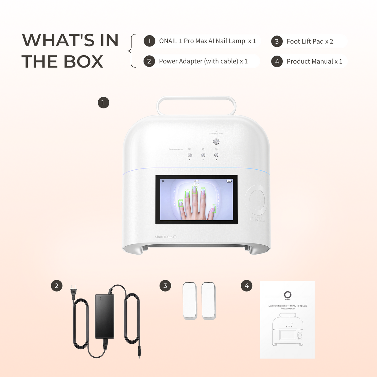 ONAIL 1 PRO MAX-Rechargeable AI Nail Lamp